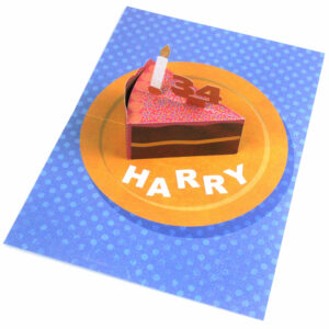 Pink Slice Of Cake Pop Up Card