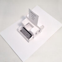 Pop Up Typewriter Card In White Personalised, Celebration, Anniversary, Wedding