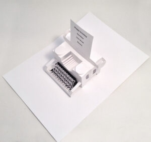 Pop Up Typewriter Card In White Personalised, Celebration, Anniversary, Wedding