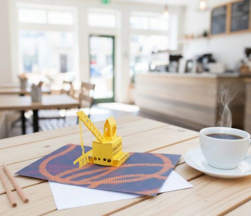 Yellow Crane Pop Up Birthday Card Personalised