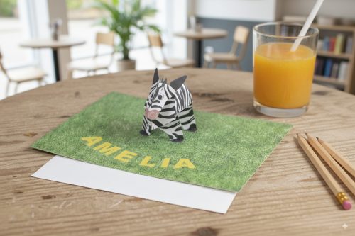 Zebra Pop Up Card