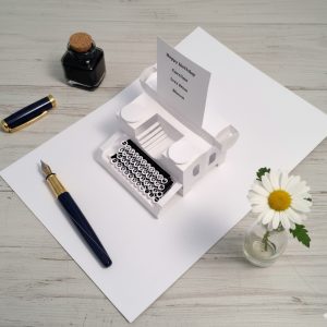 Pop Up Typewriter Card In White Personalised, Celebration, Anniversary, Wedding