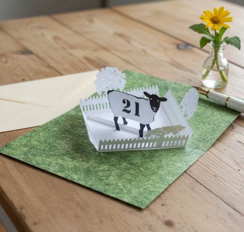 Sheep Pop Up Birthday Card Personalised