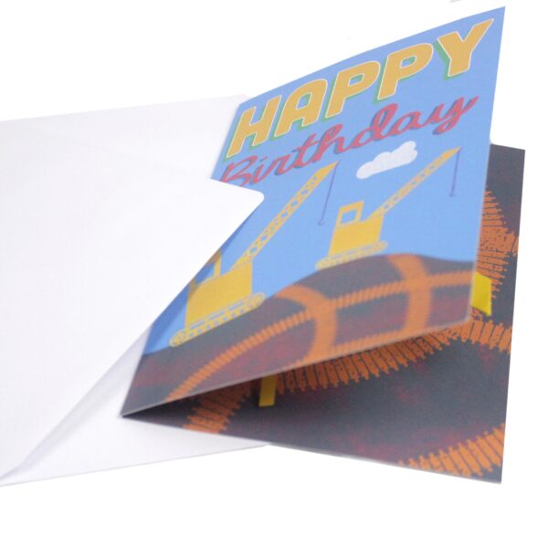 Yellow Crane Pop Up Birthday Card Personalised