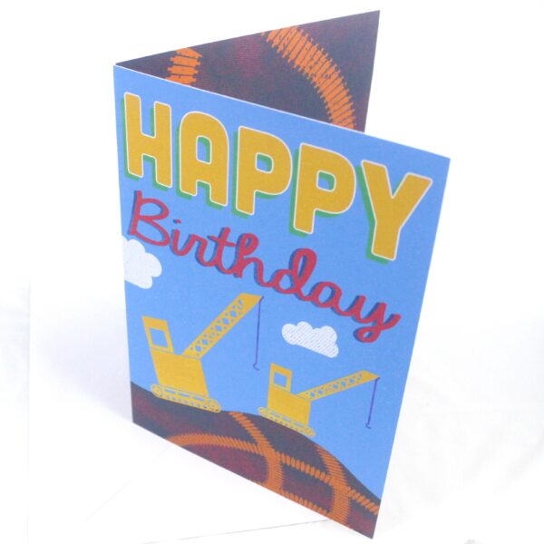 Yellow Crane Pop Up Birthday Card Personalised