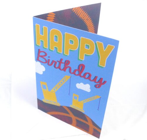 Yellow Crane Pop Up Birthday Card Personalised