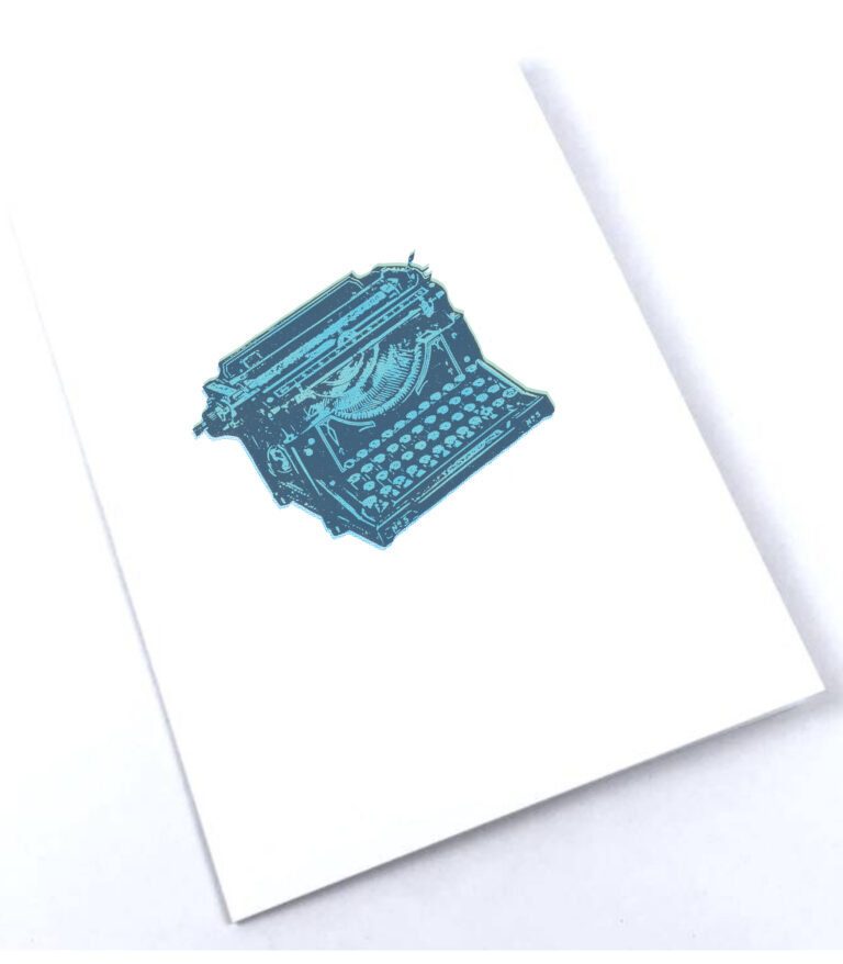 Pop Up Typewriter Card In Black Paper Personalised