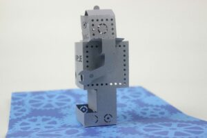 Robot Pop Up Card Personalised Silver and Blue